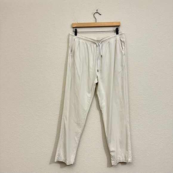 DANDY DEL MAR Linen-Blend Pants Vintage Ivory Brisa Summer Beach - Picture 1 of 15